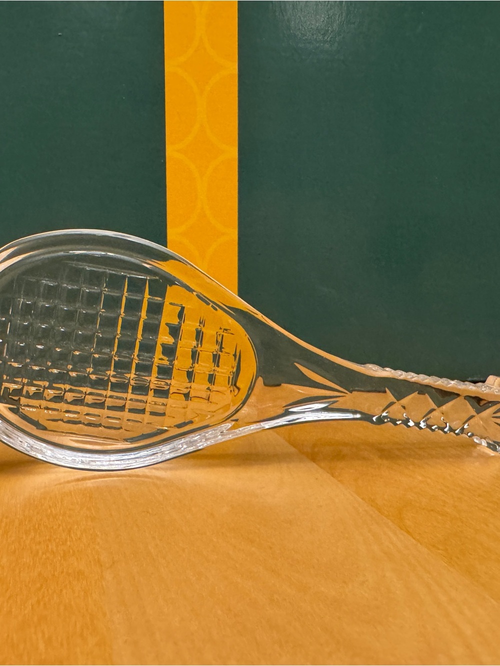 Waterford Crystal Wimbledon Tennis Racquet Paperweight Sculpture